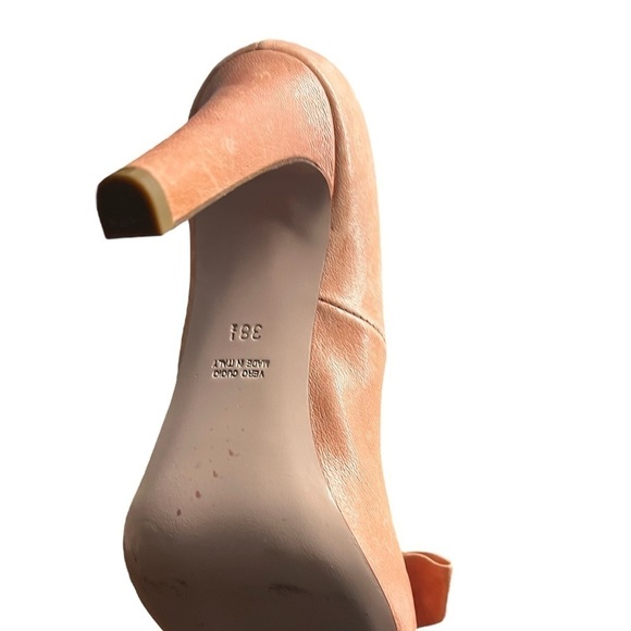 Red Valentino Pink Bow Peep Toe Leather Sandals - Picture 3 of 4